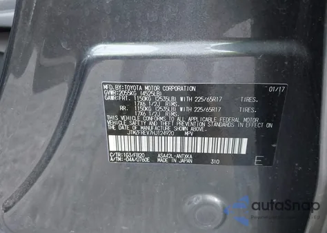 2017 Toyota Rav4 Le из США, поврежденный, VIN JTMZFREV7HJ124920